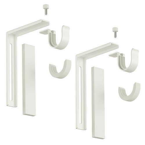 Ikea Soporte para barra de cortina, 2 unidades, acero blanco Ikea Soporte para barra de cortina, 2 unidades, acero blanco
