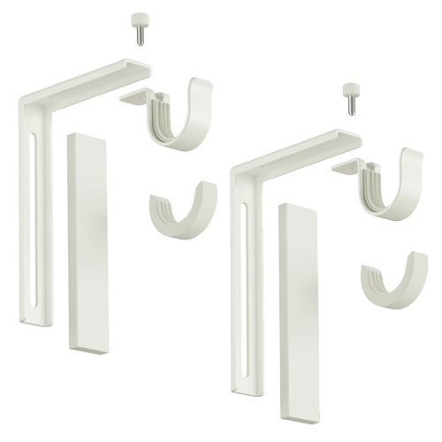 Ikea Soporte para barra de cortina, 2 unidades, acero blanco