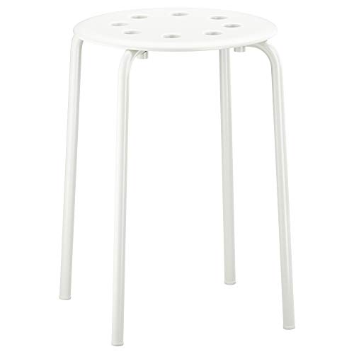 Ikea – Taburete 'Marius' con asiento de 45 cm de altura – Acero – Blanco