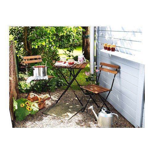 Ikea - Tärnö garden table with 2 chairs Acacia Color Dark Brown