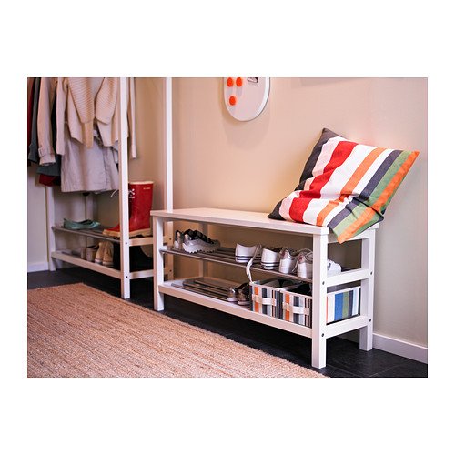 Ikea TJUSIG - Banco de almacenamiento de zapatos, color blanco - 108x50 cm Ikea TJUSIG - Banco de almacenamiento de zapatos, color blanco - 108x50 cm
