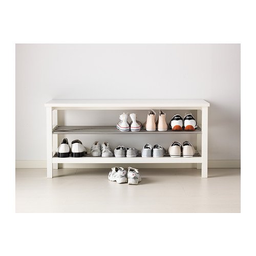 Ikea TJUSIG - Banco de almacenamiento de zapatos, color blanco - 108x50 cm
