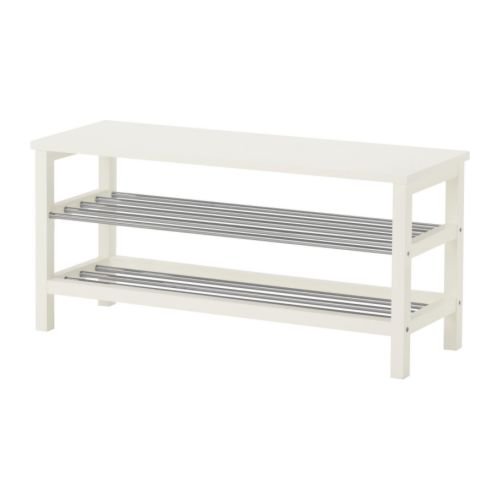 Ikea TJUSIG - Banco de almacenamiento de zapatos, color blanco - 108x50 cm