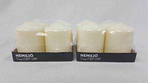 IKEA - Velas hemsjo (4 unidades, 2 juegos para un total de 8 velas), color blanco