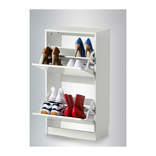 Ikea – Zapatero Bissa con 2 compartimentos, color blanco, 49 x 93 cm