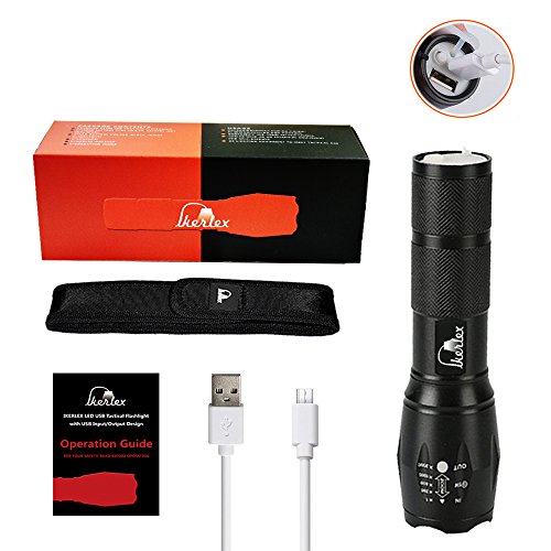 IKERLEX USB Linterna Recargable Directamente LED Linterna Tácticas Militar con Batería Incorporada 3 Modos Zoomable Perfecta para Ciclismo,Camping, Montañismo (USB linterna) IKERLEX USB Linterna Recargable Directamente LED Linterna Tácticas Militar con Batería Incorporada 3 Modos Zoomable Perfecta para Ciclismo,Camping, Montañismo (USB linterna)