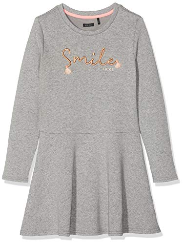 IKKS Junior Robe Molleton Forme Patineuse Vestido, Gris (Gris Moyen 25), 3 años (Talla del Fabricante: 3A) para Niñas