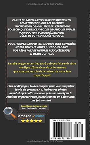 IL DIARIO DEL PALESTRATO - gym salle de musculation courir tout dans un journal, prenez note de tout: Cartes de formation, notes ... à portée de main cartes et tables