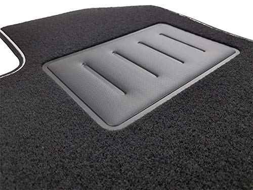 Il Tappeto Auto SPRINT04801 - Alfombrilla Negra para Coche, Antideslizante, con Borde Bicolor, embellecedor de Goma Reforzado, S40 II 2004> V50 2004> C30 2006>