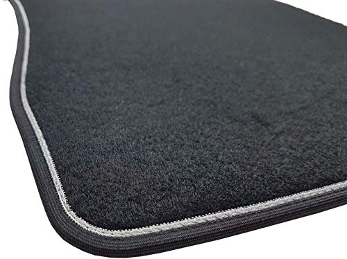 Il Tappeto Auto SPRINT04801 - Alfombrilla Negra para Coche, Antideslizante, con Borde Bicolor, embellecedor de Goma Reforzado, S40 II 2004> V50 2004> C30 2006>