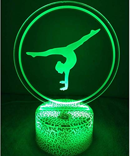 Ilusión óptica 3D Gimnasia Luz de Noche 7 Colores que Cambian USB Poder Touch Switch Decor Lámpara LED Mesa Lámpara Niños Juguetes Cumpleaños Navidad Regalo