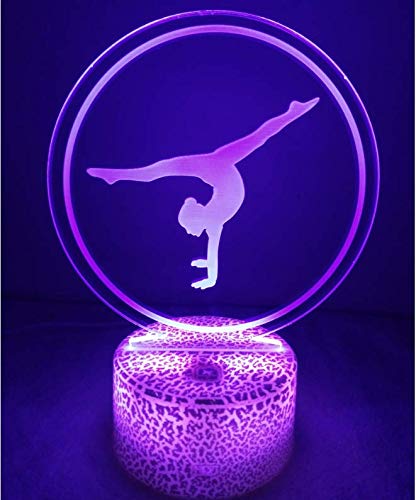 Ilusión óptica 3D Gimnasia Luz de Noche 7 Colores que Cambian USB Poder Touch Switch Decor Lámpara LED Mesa Lámpara Niños Juguetes Cumpleaños Navidad Regalo