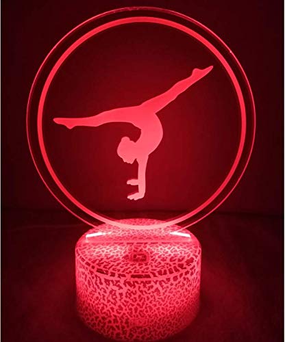 Ilusión óptica 3D Gimnasia Luz de Noche 7 Colores que Cambian USB Poder Touch Switch Decor Lámpara LED Mesa Lámpara Niños Juguetes Cumpleaños Navidad Regalo