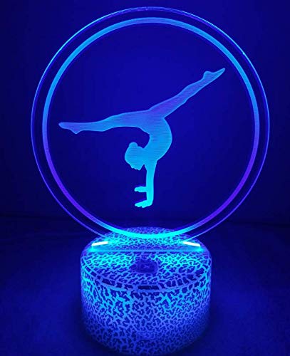 Ilusión óptica 3D Gimnasia Luz de Noche 7 Colores que Cambian USB Poder Touch Switch Decor Lámpara LED Mesa Lámpara Niños Juguetes Cumpleaños Navidad Regalo