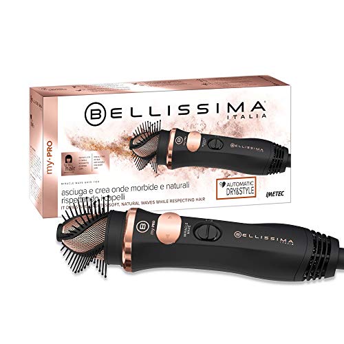 Imetec Bellissima My Pro Miracle Wave GH19 1100 - Cepillo de aire moldeador, crea ondas suaves y naturales con un calor que respeta el cabello, rotación automática