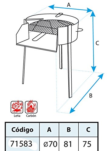 Imex El Zorro Barbacoa redonda con soporte para paella, diámetro 70 x 75 cm, 71583