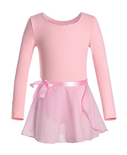 iMixCity Gimnasia Danza Leotardo Traje de Ballet de Manga Larga para Niñas de Ballet Equipamiento Básico con Falda Envolvente (120 (4-5 años de Edad), Rosa) iMixCity Gimnasia Danza Leotardo Traje de Ballet de Manga Larga para Niñas de Ballet Equipamiento Básico con Falda Envolvente (120 (4-5 años de Edad), Rosa)