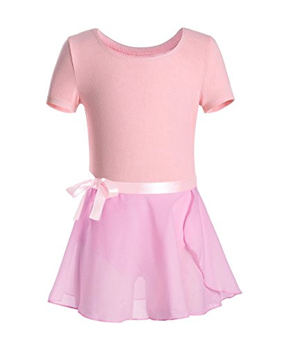 iMixCity Gimnasia Danza Leotardo Traje de Ballet de Manga Larga para Niñas de Ballet Equipamiento Básico con Falda Envolvente (160 (10-12 años de Edad), Z_Rosa(Manches Courtes)) iMixCity Gimnasia Danza Leotardo Traje de Ballet de Manga Larga para Niñas de Ballet Equipamiento Básico con Falda Envolvente (160 (10-12 años de Edad), Z_Rosa(Manches Courtes))