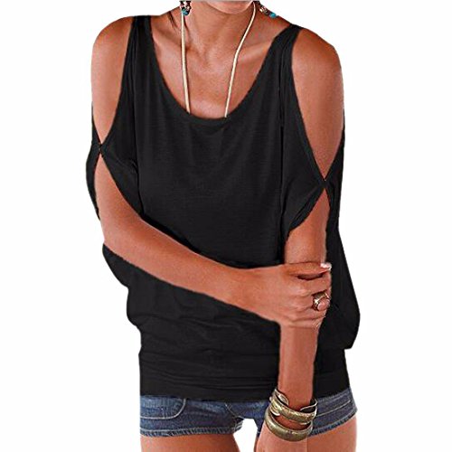 iMixCity Verano Camisas De Hombro Frío Blusas Tops del Batwing Camisetas sin Mangas Camiseta Casual Camiseta para Mujer (M, Negro) iMixCity Verano Camisas De Hombro Frío Blusas Tops del Batwing Camisetas sin Mangas Camiseta Casual Camiseta para Mujer (M, Negro)