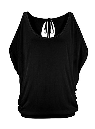 iMixCity Verano Camisas De Hombro Frío Blusas Tops del Batwing Camisetas sin Mangas Camiseta Casual Camiseta para Mujer (M, Negro)
