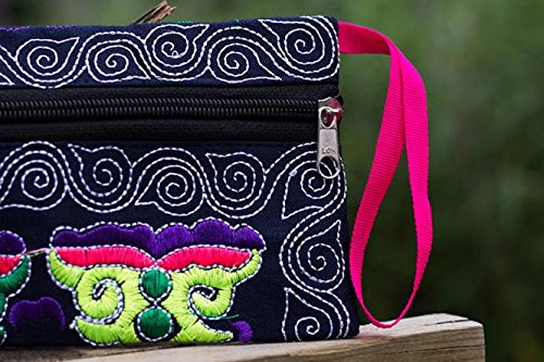 IMJONO Mujer Étnico Hecho a Mano Bordado Pulsera Bolsa de Embrague Vendimia Bolso, Cartera IMJONO Mujer Étnico Hecho a Mano Bordado Pulsera Bolsa de Embrague Vendimia Bolso, Cartera