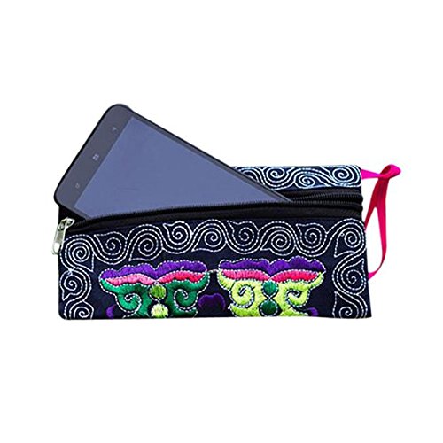 IMJONO Mujer Étnico Hecho a Mano Bordado Pulsera Bolsa de Embrague Vendimia Bolso, Cartera IMJONO Mujer Étnico Hecho a Mano Bordado Pulsera Bolsa de Embrague Vendimia Bolso, Cartera