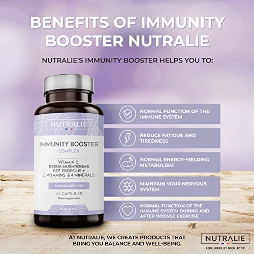Immunity Booster Multivitaminas y Minerales Concentrado | Potenciador Sistema Inmunitario y Defensas con Vitamina C, Zinc, Hierro + Vitaminas y Minerales | 60 Cápsulas Nutralie Immunity Booster Multivitaminas y Minerales Concentrado | Potenciador Sistema Inmunitario y Defensas con Vitamina C, Zinc, Hierro + Vitaminas y Minerales | 60 Cápsulas Nutralie