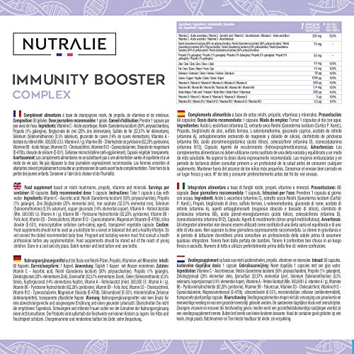 Immunity Booster Multivitaminas y Minerales Concentrado | Potenciador Sistema Inmunitario y Defensas con Vitamina C, Zinc, Hierro + Vitaminas y Minerales | 60 Cápsulas Nutralie Immunity Booster Multivitaminas y Minerales Concentrado | Potenciador Sistema Inmunitario y Defensas con Vitamina C, Zinc, Hierro + Vitaminas y Minerales | 60 Cápsulas Nutralie