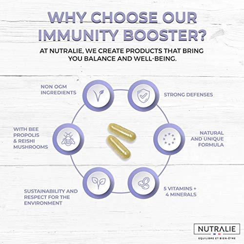 Immunity Booster Multivitaminas y Minerales Concentrado | Potenciador Sistema Inmunitario y Defensas con Vitamina C, Zinc, Hierro + Vitaminas y Minerales | 60 Cápsulas Nutralie Immunity Booster Multivitaminas y Minerales Concentrado | Potenciador Sistema Inmunitario y Defensas con Vitamina C, Zinc, Hierro + Vitaminas y Minerales | 60 Cápsulas Nutralie