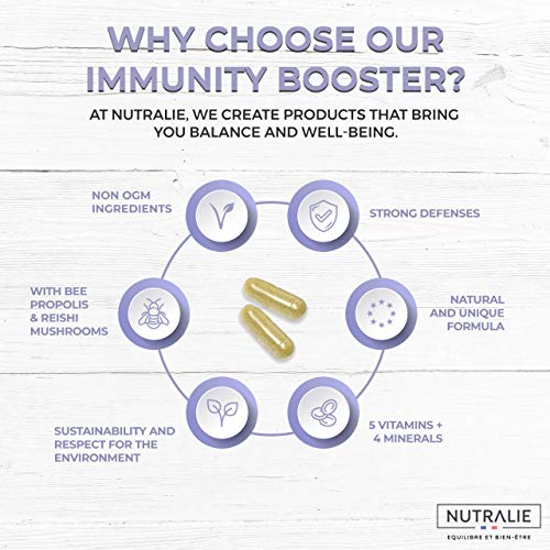 Immunity Booster Multivitaminas y Minerales Concentrado | Potenciador Sistema Inmunitario y Defensas con Vitamina C, Zinc, Hierro + Vitaminas y Minerales | 60 Cápsulas Nutralie