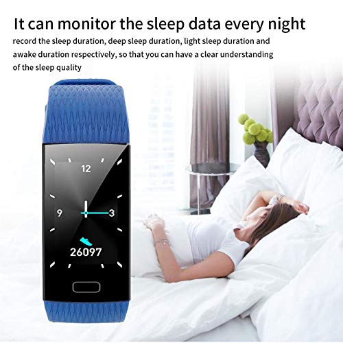 Impermeable IP67 Pantalla Grande 1.14 Pulgadas Reloj Inteligente Pulsera Reloj Pulsera Inteligente Sleep Monito(Blue)