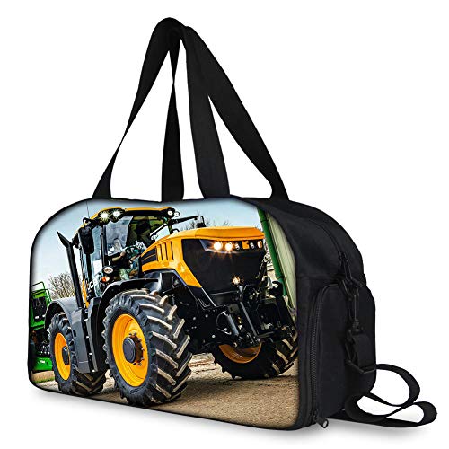 Impresión, Maquinaria agrícola, Bolsa de Viaje Amarilla para Tractor Grande Plegable Bolsa de Viaje, Mano Equipaje Weekender,Gimnasio Bolsa,Mano Maleta,Bolsas Mano Ligeras