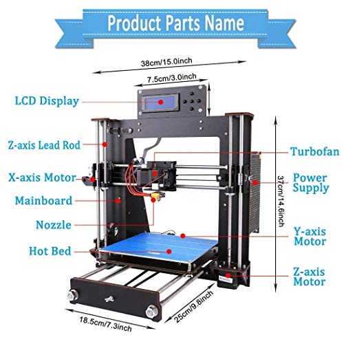 Impresora 3D, GUCOCO Mejorar Prusa I3 Pantalla LCD de bricolaje Auto-ensamblaje de Kit de impresoras 3D de escritorio con filamento ABS/PLA de 1.75 mm Impresora 3D, GUCOCO Mejorar Prusa I3 Pantalla LCD de bricolaje Auto-ensamblaje de Kit de impresoras 3D de escritorio con filamento ABS/PLA de 1.75 mm