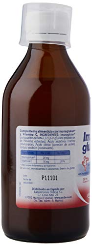 Imunoglukan jarabe 250ml - Formato Ahorro - Complemento alimenticio, con vitamina C que contribuye al correcto funcionamiento del sistema inmunitario. 1ml/5kg de peso.