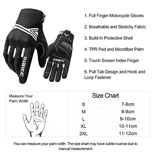 INBIKE Guantes Moto Hombre Protecciones En Nudillos Dedos, Guantes Motorista Motocicleta De Pantallas Táctiles para Moto Carretera Ciudad Bicicleta(Blanco-M) INBIKE Guantes Moto Hombre Protecciones En Nudillos Dedos, Guantes Motorista Motocicleta De Pantallas Táctiles para Moto Carretera Ciudad Bicicleta(Blanco-M)