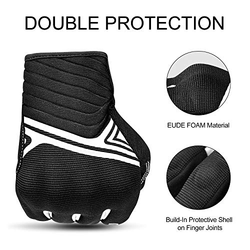 INBIKE Guantes Moto Hombre Protecciones En Nudillos Dedos, Guantes Motorista Motocicleta De Pantallas Táctiles para Moto Carretera Ciudad Bicicleta(Blanco-M)