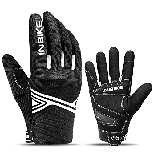 INBIKE Guantes Moto Hombre Protecciones En Nudillos Dedos, Guantes Motorista Motocicleta De Pantallas Táctiles para Moto Carretera Ciudad Bicicleta(Blanco-M)