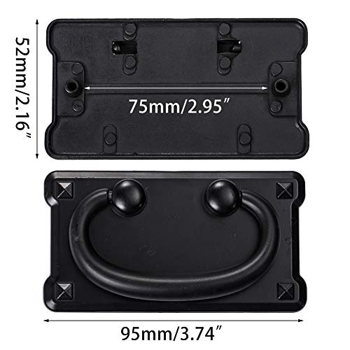 INCREWAY 2 Set 95 * 52mm Manijas para Muebles, Zinklegierung Negro Muebles Anillo Tirador Perillas Armario de Cajón Manija del Armario INCREWAY 2 Set 95 * 52mm Manijas para Muebles, Zinklegierung Negro Muebles Anillo Tirador Perillas Armario de Cajón Manija del Armario