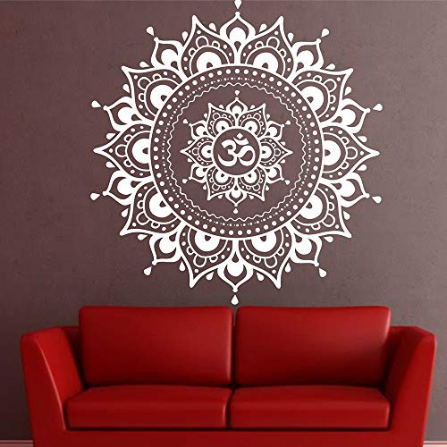 Indian Buddha Mandala tatuajes de pared Vinyl Eye Yoga Fatima Mandala Ganesh Lotus Vinilos decorativos Arte extraíble Decoración del hogar A3 60x57cm