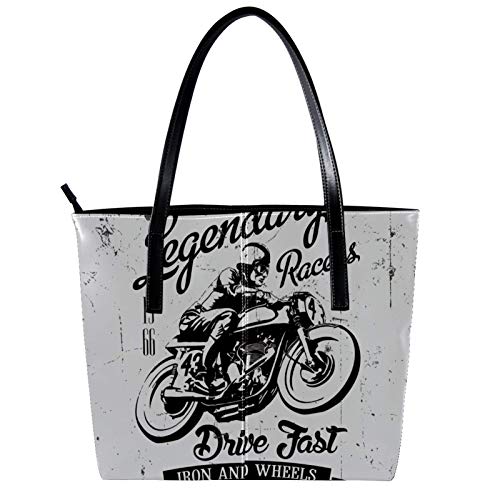 Indimization Bolso Mujer Bolsos Bandolera para tableta Impermeable Bolsos de Mujer Cuero de microfibra Universidad Shopper Bolsa Tote carreras de motos antiguas 40 x 29 x 9cm Indimization Bolso Mujer Bolsos Bandolera para tableta Impermeable Bolsos de Mujer Cuero de microfibra Universidad Shopper Bolsa Tote carreras de motos antiguas 40 x 29 x 9cm