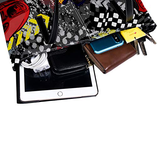 Indimization Mujer Cuero de microfibra Bolso de mano Bolso de bandolera Bolsa de hombro Bolsa de cuerpo cruzada Bolsa de ocio Carreras de dibujos animados rojo 40 x 29 x 9cm Indimization Mujer Cuero de microfibra Bolso de mano Bolso de bandolera Bolsa de hombro Bolsa de cuerpo cruzada Bolsa de ocio Carreras de dibujos animados rojo 40 x 29 x 9cm