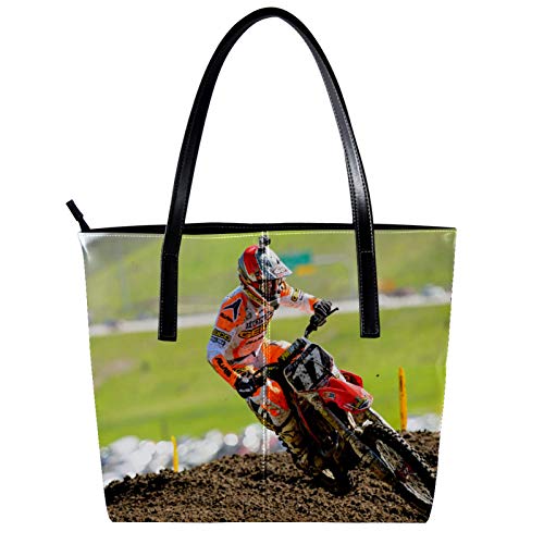 Indimization Mujer Cuero de microfibra Bolso de mano Bolso de bandolera Bolsa de hombro Bolsa de cuerpo cruzada Bolsa de ocio Coche de carreras 40 x 29 x 9cm Indimization Mujer Cuero de microfibra Bolso de mano Bolso de bandolera Bolsa de hombro Bolsa de cuerpo cruzada Bolsa de ocio Coche de carreras 40 x 29 x 9cm
