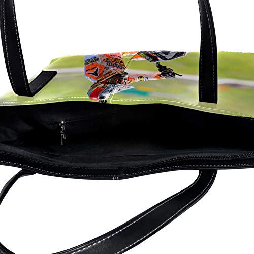 Indimization Mujer Cuero de microfibra Bolso de mano Bolso de bandolera Bolsa de hombro Bolsa de cuerpo cruzada Bolsa de ocio Coche de carreras 40 x 29 x 9cm Indimization Mujer Cuero de microfibra Bolso de mano Bolso de bandolera Bolsa de hombro Bolsa de cuerpo cruzada Bolsa de ocio Coche de carreras 40 x 29 x 9cm