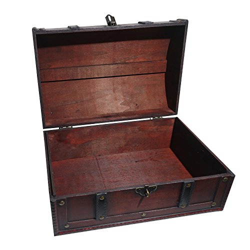 Infinimo Cofre del tesoro – Cofre de madera, cofre pirata, caja de regalo, con tapa y candado con llave, 30 x 20 x 15 cm Infinimo Cofre del tesoro – Cofre de madera, cofre pirata, caja de regalo, con tapa y candado con llave, 30 x 20 x 15 cm