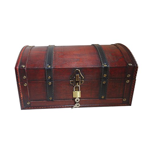 Infinimo Cofre del tesoro – Cofre de madera, cofre pirata, caja de regalo, con tapa y candado con llave, 30 x 20 x 15 cm Infinimo Cofre del tesoro – Cofre de madera, cofre pirata, caja de regalo, con tapa y candado con llave, 30 x 20 x 15 cm