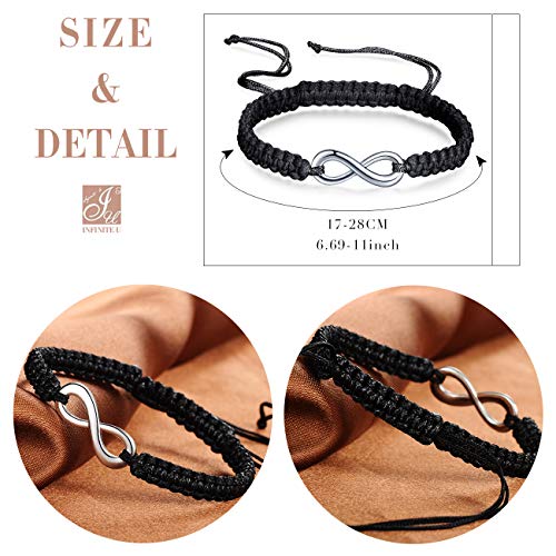 Infinito U- Pulsera Cuerda Hecha a Mano en Forma del Simbolo Infinito para Mujeres Chicas,Color de Negro(17-28cm) Infinito U- Pulsera Cuerda Hecha a Mano en Forma del Simbolo Infinito para Mujeres Chicas,Color de Negro(17-28cm)