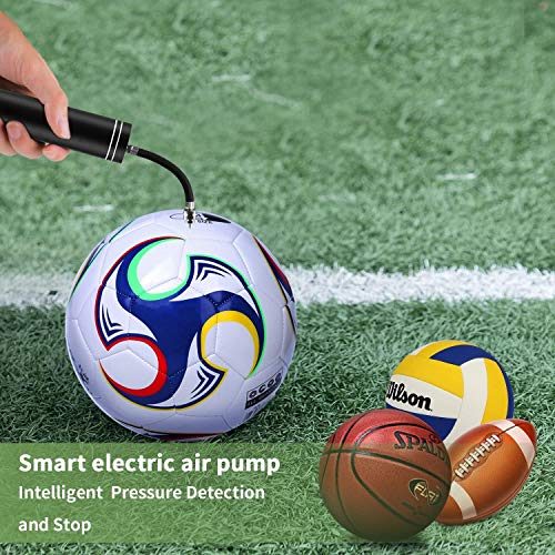 Inflador Balones Eléctrico Automático Recargable para Fútbol Voleibol Fútbol Americano Baloncesto,4 Modos Preestablecidos 4BAR Bomba Balones Rápido Ruido Bajo Inflador Pelotas