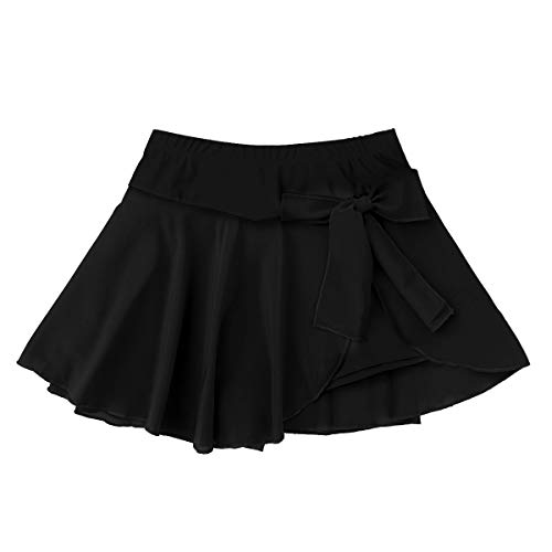 inhzoy Falda de Patinaje Artístico para Mujer Chifón Falda de Danza Ballet con Braguitas Cintura Alta Falda de Gimnasia Rítmica Yoga Baile Práctica Negro Small