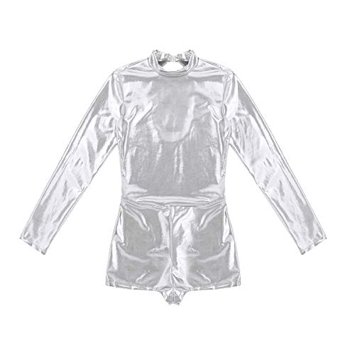 inhzoy Maillot de Gimnasia Rítmica para Mujer Manga Larga Leotardo de Ballet Patinaje Artístico Charol Brillante Mono de Danza Yoga Fitness Ropa Deporte Plateado Large inhzoy Maillot de Gimnasia Rítmica para Mujer Manga Larga Leotardo de Ballet Patinaje Artístico Charol Brillante Mono de Danza Yoga Fitness Ropa Deporte Plateado Large