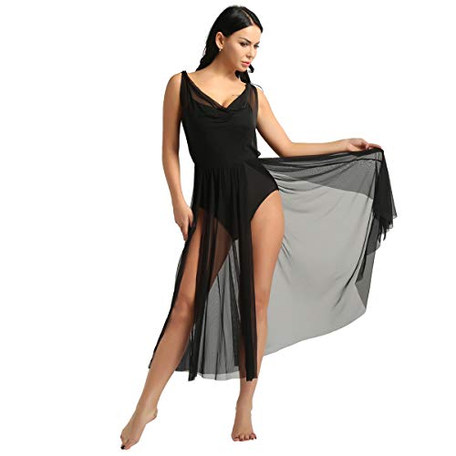 inhzoy Vestido de Danza Ballet para Mujer Maillot Largo Sin Mangas Vestido de Danza Lírica Baile de Salón Leotardo de Patinaje Gimnasia Disfraz de Bailarina Negro Medium inhzoy Vestido de Danza Ballet para Mujer Maillot Largo Sin Mangas Vestido de Danza Lírica Baile de Salón Leotardo de Patinaje Gimnasia Disfraz de Bailarina Negro Medium
